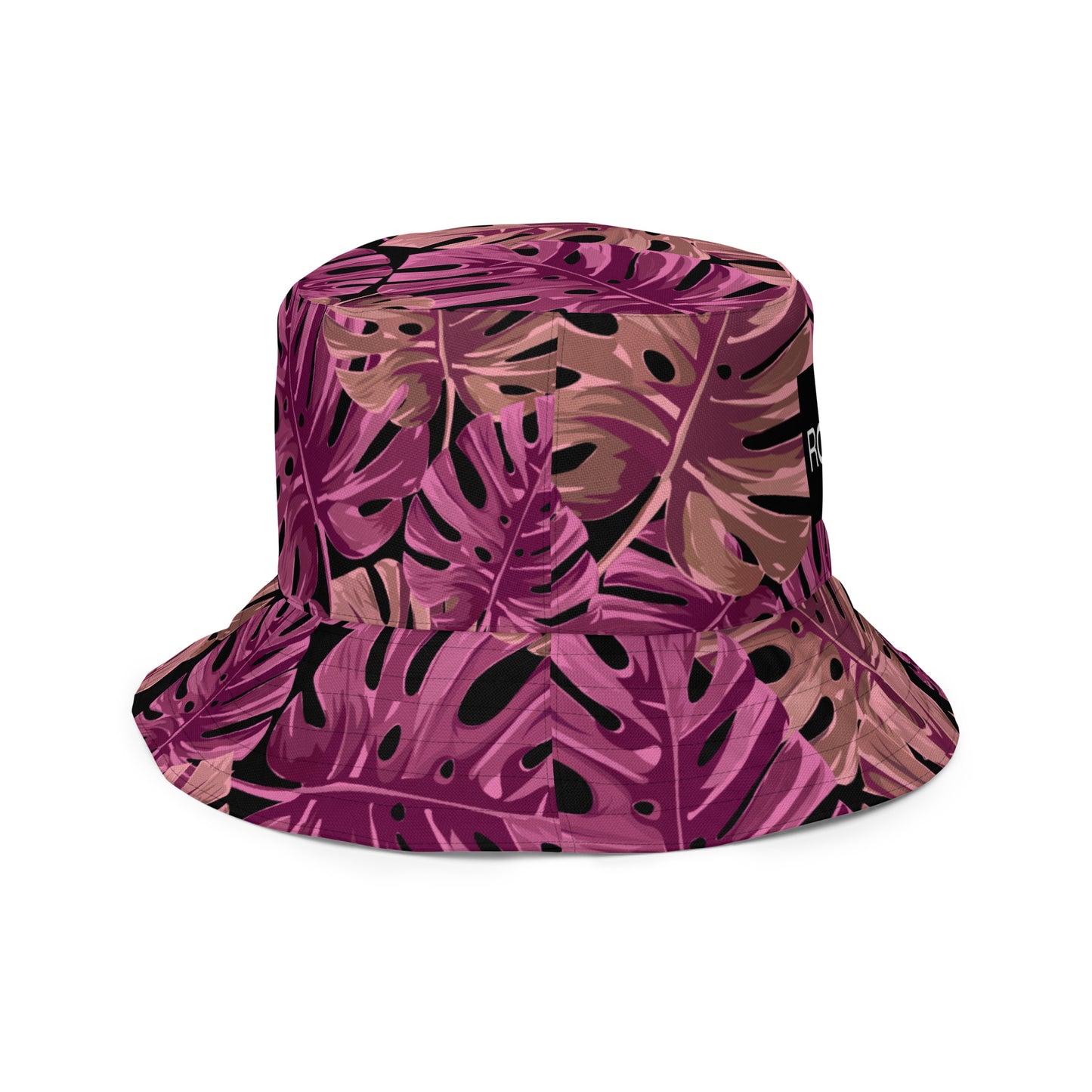 Pink Palm Leaves Reversible bucket hat