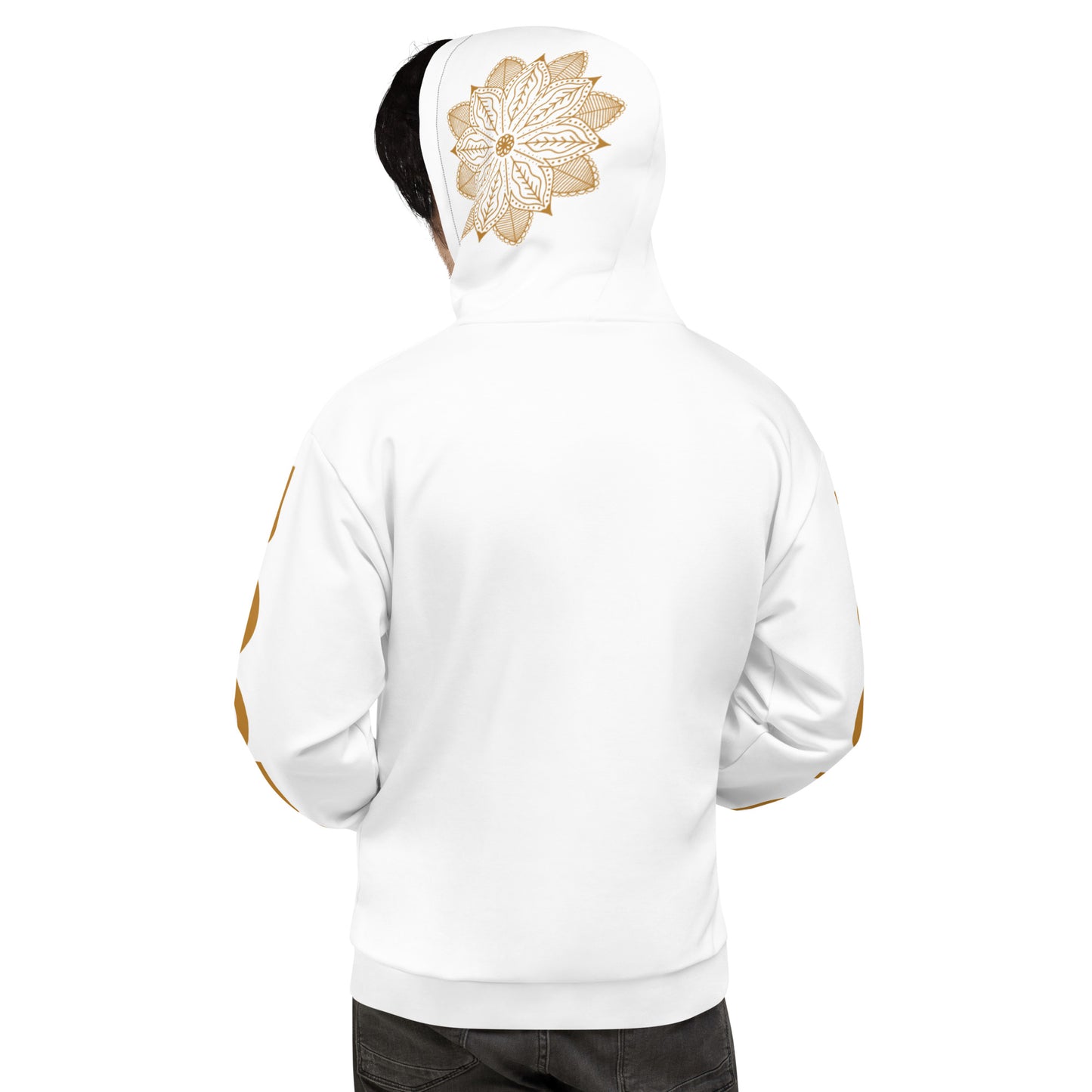 White & Gold Sacred Geo Roots Hoodie
