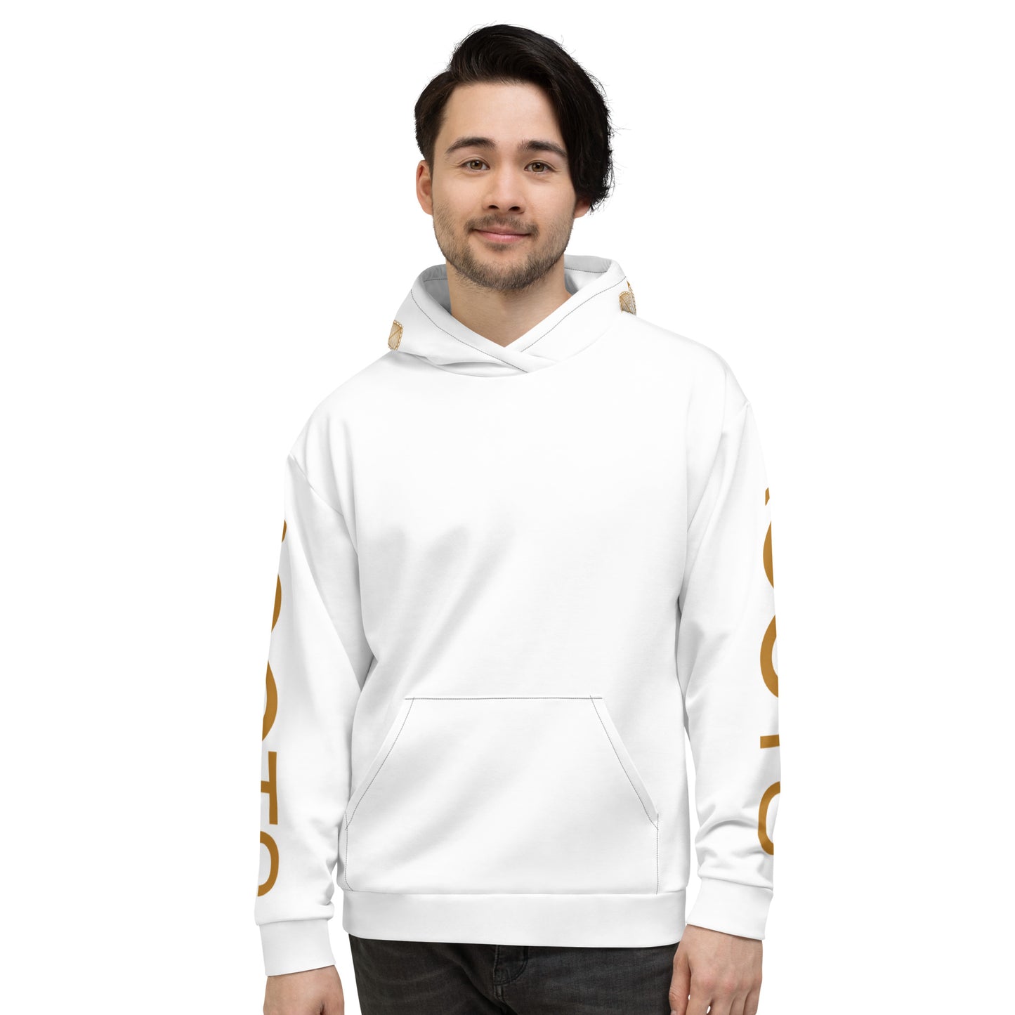 White & Gold Sacred Geo Roots Hoodie