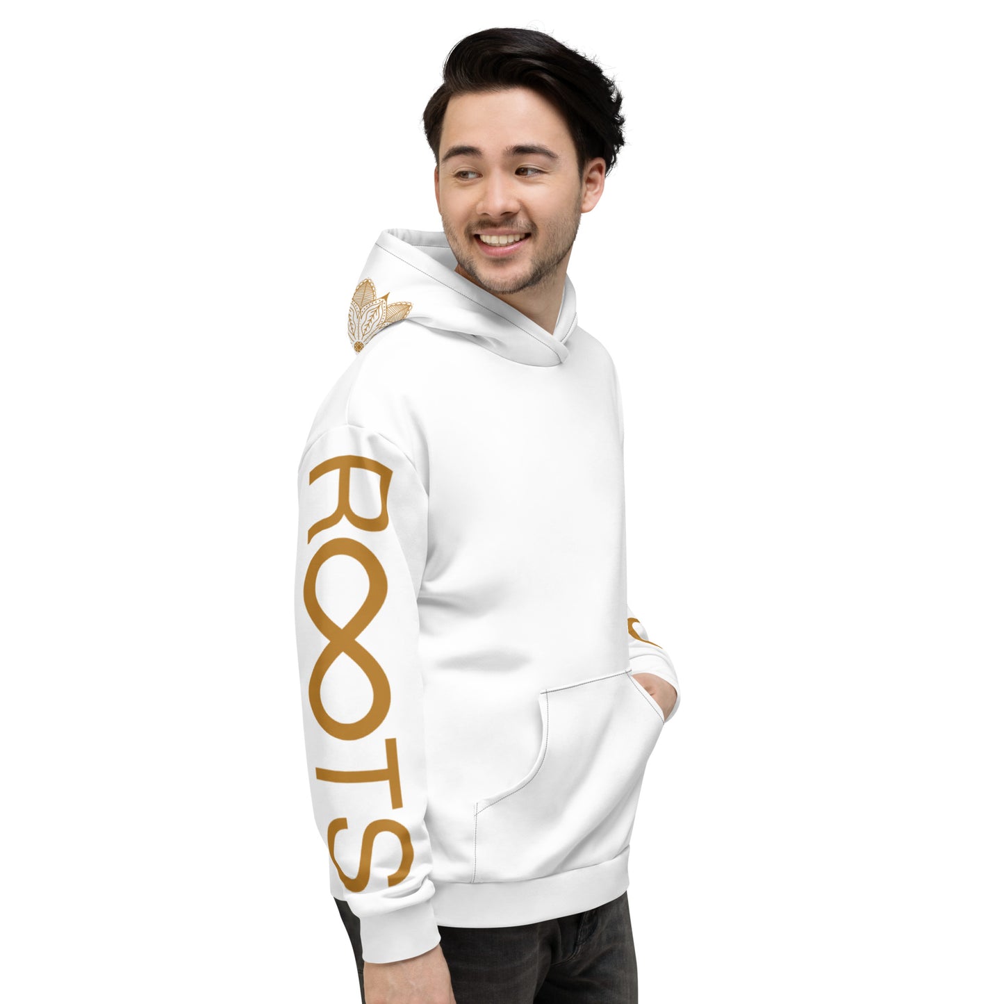 White & Gold Sacred Geo Roots Hoodie